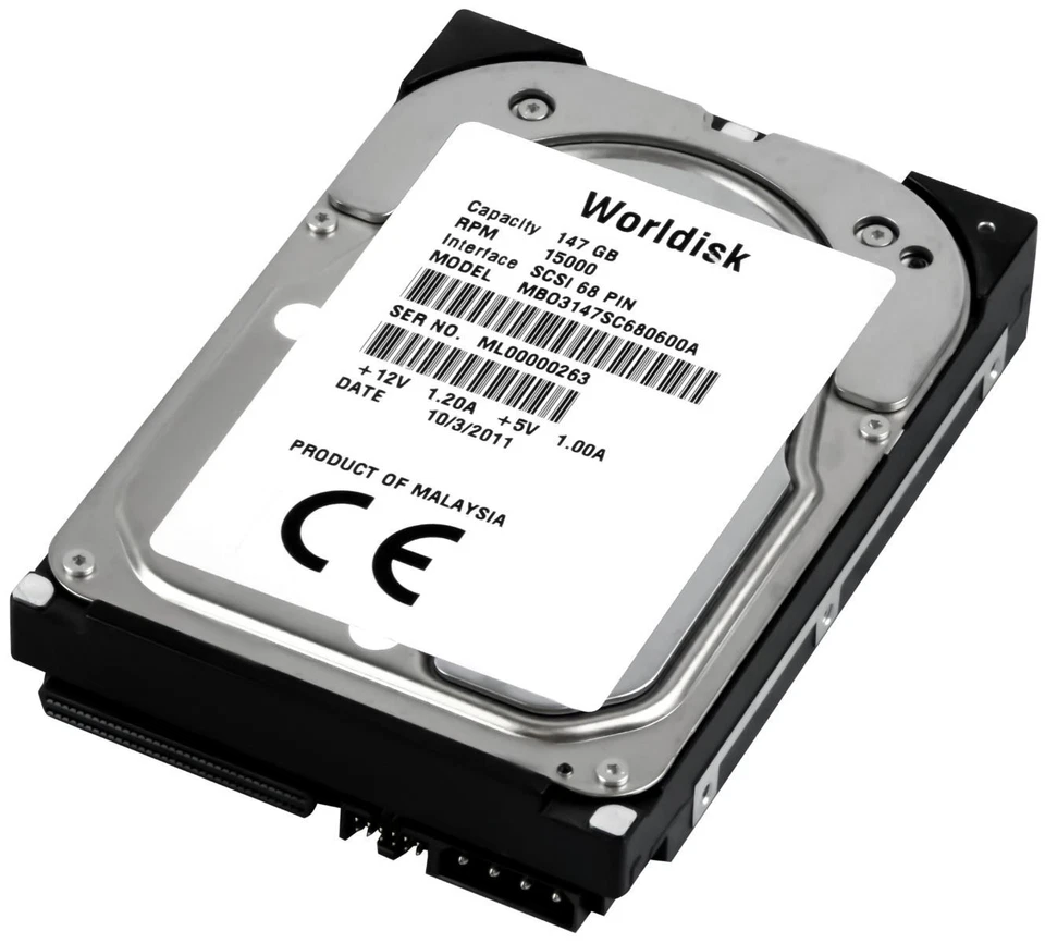 Hard Worldisk 147GB 15000U/Min SCSI U320 68-pin MBO3147SC800600A 3.5 " Inch - Image 2 of 3