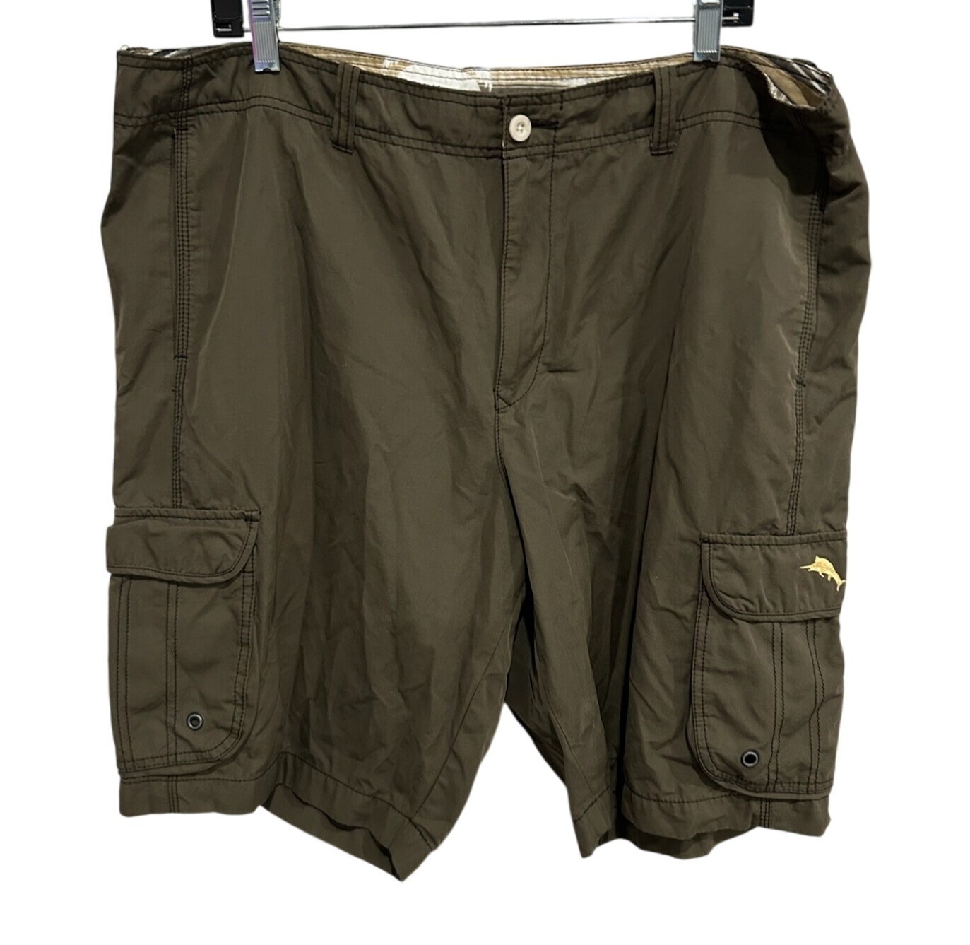 Tommy Bahama Relax Mens Olive Green Cargo Swim Shorts Size 40 Marlin