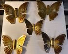 New ListingVintage Gold Metal Wall Butterfly Hanging Decoration Brass 1970's Boho Set of 5