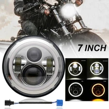 7" Motorcycle LED Headlight Projector Halo DRL FOR Harley-Davidson Fatboy FLSTF