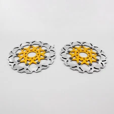 2PCS Gold Floating Front Brake Rotor Disc for Harley Touring 08-23 Dyna 06-17