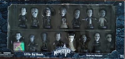 Sideshow Universal Monsters Little Big Heads Silver Screen Edition Set New