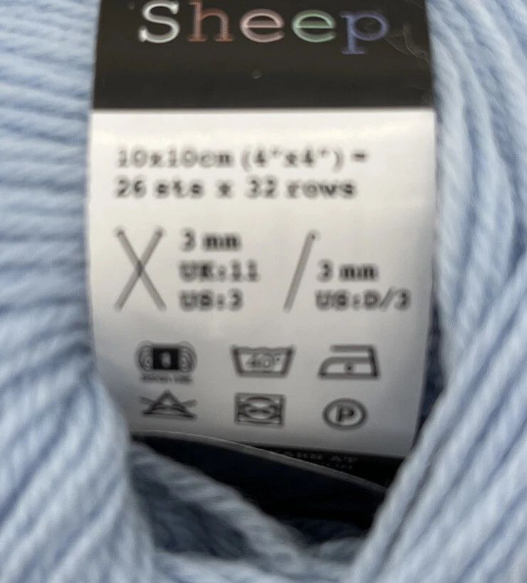 Hobbii Happy Sheep Baby Wool Yarn "Light Blue" 1 Skein #551 - Image 2 of 2