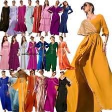 Moroccan Women Muslim Abaya Long Maxi Dress Kaftan Islamic Arab Gown Gowns Robe