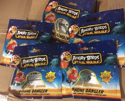 Angry Birds Star Wars Phone Danglers, Lot Of 5 All Different Figurines