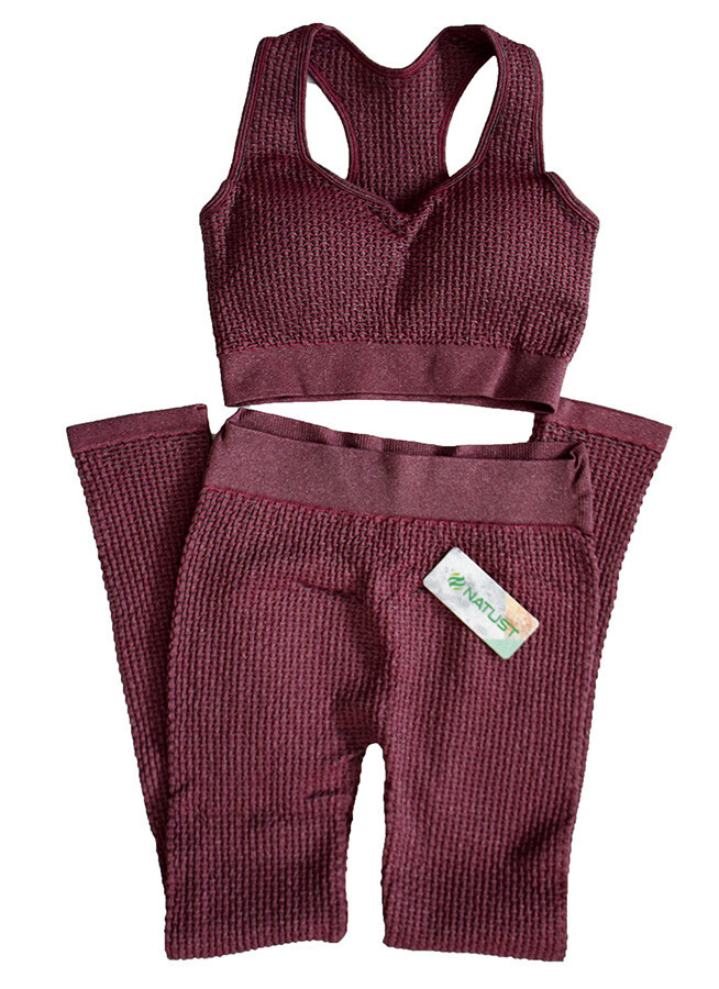Sujetador y leggings deportivos de yoga NATUST 2 PIEZAS para mujer talla M conjunto de entrenamiento, bayas, nuevos con etiquetas