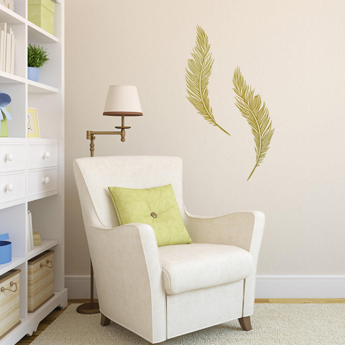 Feathers Wall Sticker Pack of 2 Feather Wall Decals eBay