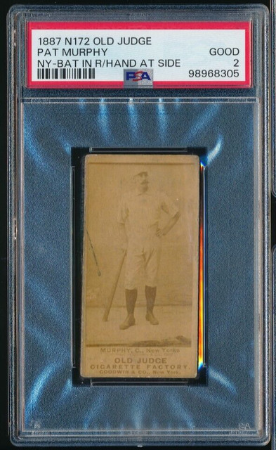 1887 N172 Old Judge Pat Murphy Bat in r/hand at side PSA 2 New York BXRD 91 *