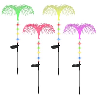 4PCS Outdoor Solar Power Garden Lights LED 7 Color Changing Stake Light Lamp