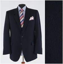 Mens Vintage Blazer 44R UK Size TTTS Dark Blue Wool Sport Coat Jacket