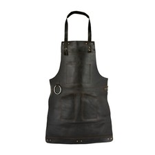 Image of Chocolate Real Leather Apron Butcher Apron -Cook Apron -BBQ Apron - Apron Gift