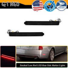Smoked Red LED Rear Side Marker Light Reflectors For 2008-13 Cadillac CTS CTS-V