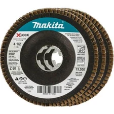 Makita Flap Disc 4 1/2 Inch 60 Grit Grinding Wheel Metal X Lock Grinder 3-Pack