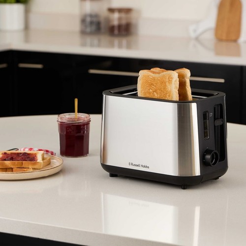 Russell Hobbs Toaster & Kettle SET Stainless Steel Classic 2 Slice Wide Slot - Picture 9 of 15