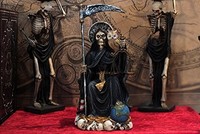Santa Muerte Saint Of Holy Death Seated Religious Statue Black 9 Inch Purificati Santa Muerte Saint Of Holy Death Seated Religious Statue Black 9 Inch Purificati