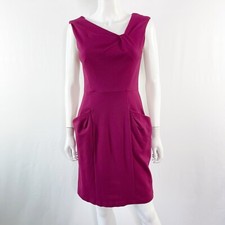Nanette Lepore Berry Red V-Neck Sheath Dress Size 6 Bodycon Chic