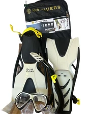 U.S. Divers Adult Snorkel Set Small Medium mask fins snorkel mesh gear bag NEW