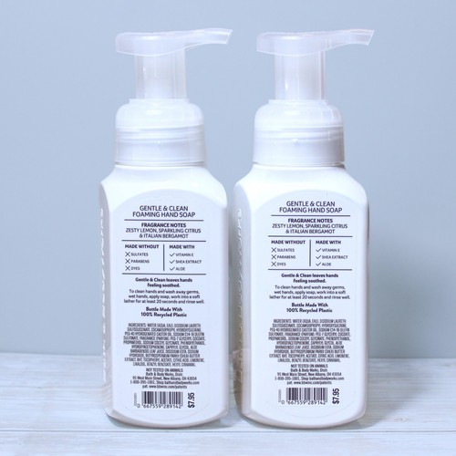 2 Pc Bath & Body Works KITCHEN LEMON Gentle Foaming Hand Soap 8.75 fl oz - Picture 2 of 2