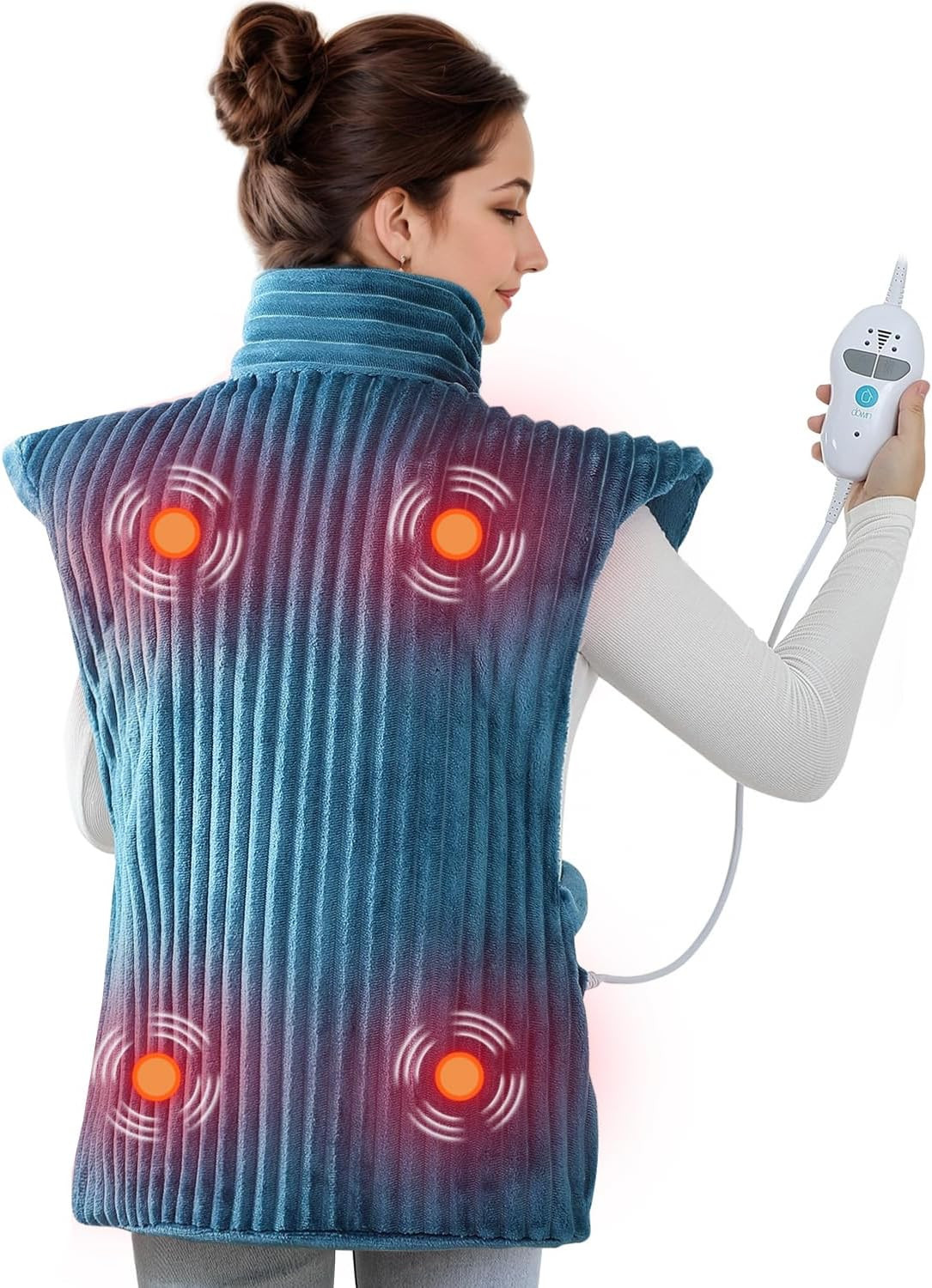 With Massager For Back Pain Relief, Teal