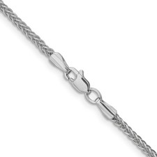 2mm 14K White Gold 3 Wire Semi Solid Wheat Chain Necklace 16" 18" 20" 22" or 24"