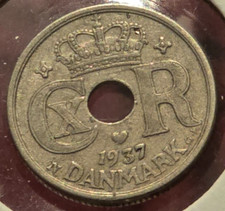 1937 DENMARK 10 ORE - Excellent Coin & 85+ Years Old!