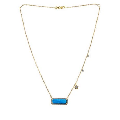 Collar HSN Rarezas Oro Sobre Howlita Azul Esterlina y Circón 16" Foto 2 de 4