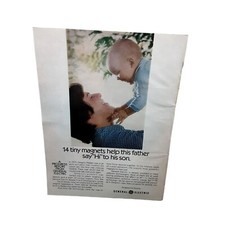 1979 General Electric Father Says Hi To Baby Son Original Print Ad vintage