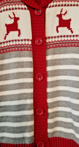 GYMBOREE Girls Red, Ivory & Gray Button Front Holiday Sweater Vest Size S (5/6) - Picture 4 of 8