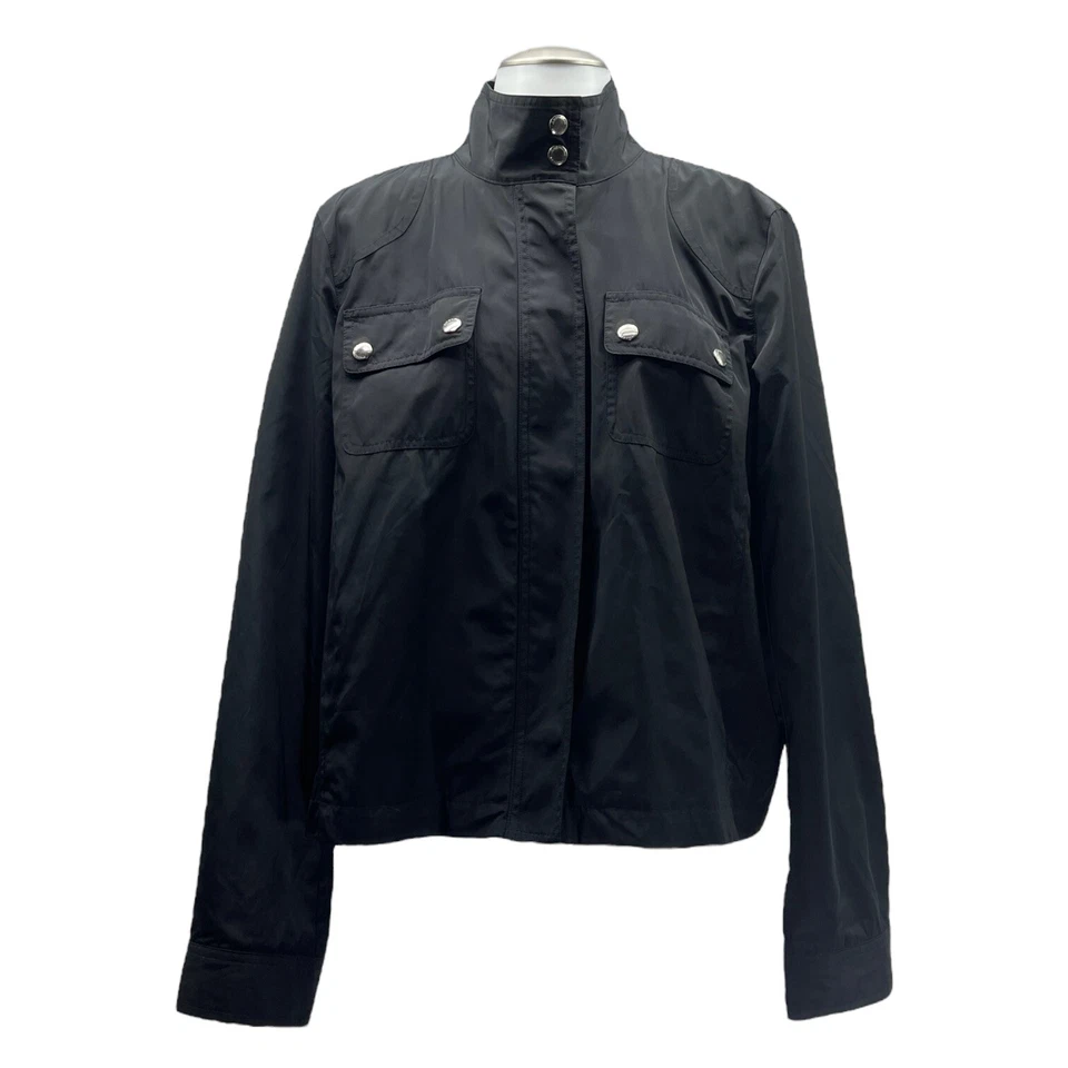 Chaqueta cortavientos ligera AMERICAN LIVING para mujer L cremallera frontal NEGRA Foto 2 de 4