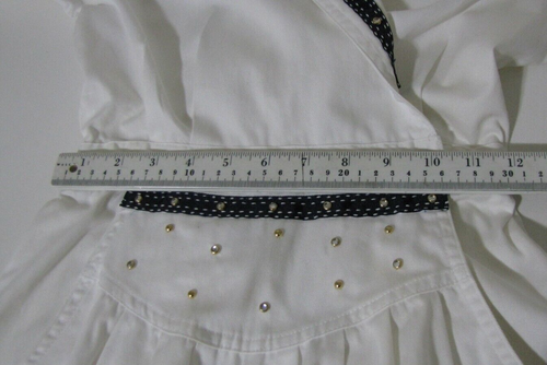 VTG USA CACH´E Romper Dressy White Embellished short sleeve wide-leg M - Picture 10 of 15