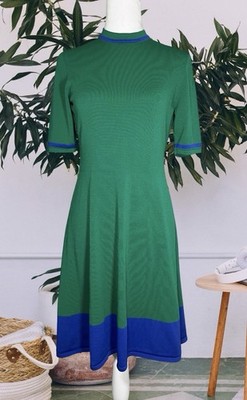 AVA Contemporary Colorblock Knit Midi Dress Small