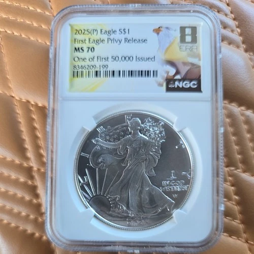 2025 Eagle Privy 1 oz Silver American Eagle NGC MS 70 One of First 50K 8th Era