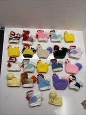 22-Vintage Crocheted Easter Egg Covers Chickens