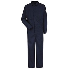 BULWARK CLD4NV RG 48 Flame-Resistant Coverall,Navy,48 In 34C967