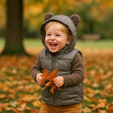 Toddler Puffer Vest with Animal Ears: Lightweight Fall Outerwear 18M-5T