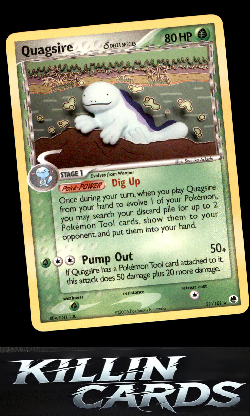 Quagsire (Delta Species) 21/101 Pokemon Rare Dragon Frontiers Card LP