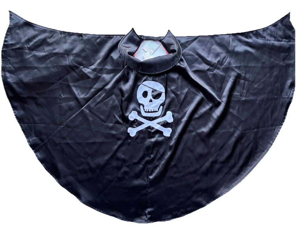 Disfraz Gymboree Pirata Calavera Hueso Cruzado Reversible Rojo/Negro Capa Talla XS/S 4-6 Foto 2 de 4