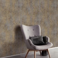 Vinyl Tapete Taupe Gold Luxus Beton Elle Decoration Struktur 10438-38