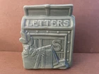 McCOY Art Pottery US LETTERS Gray Mailbox Vase Wall Pocket Holder