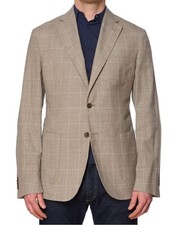 SARTORIA PARTENOPEA for DRINKWATER'S Gray Windowpane Linen Jacket NEW Current Mo