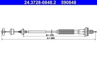 1 X Kupplungsseil / Kupplungszug ATE 24.3728-0848.2 FüR Peugeot