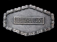 NE03156 VINTAGE 1976 HONDA GEARCHAIN MOTORCYCLE PEWTER BELT BUCKLE