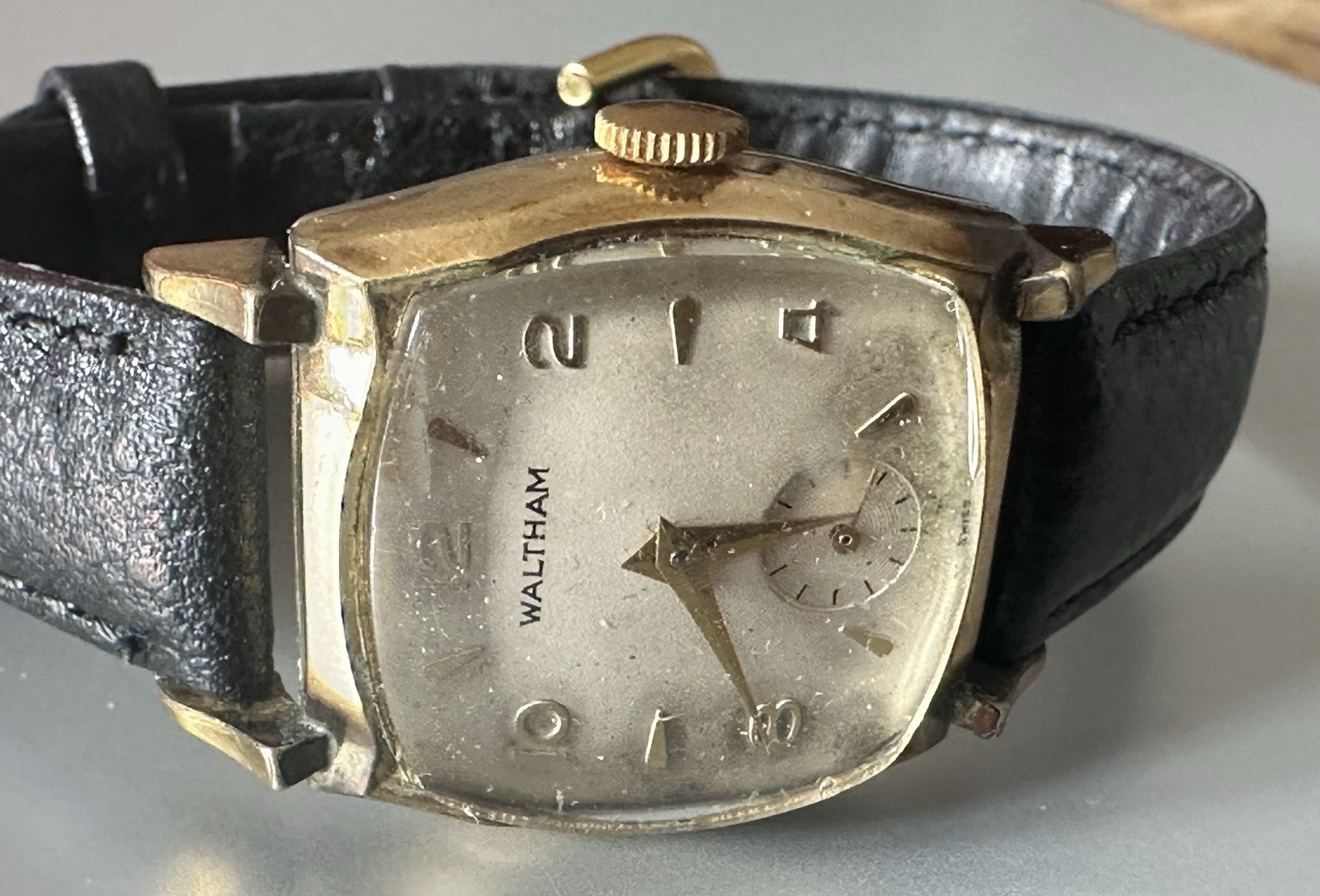 Vintage Waltham 9 Jewels Art Deco Swiss Sub Dial Wristwatch Cal 1159