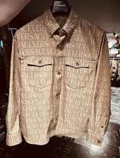 Versace Men's Jacket Logo All Over Pattern