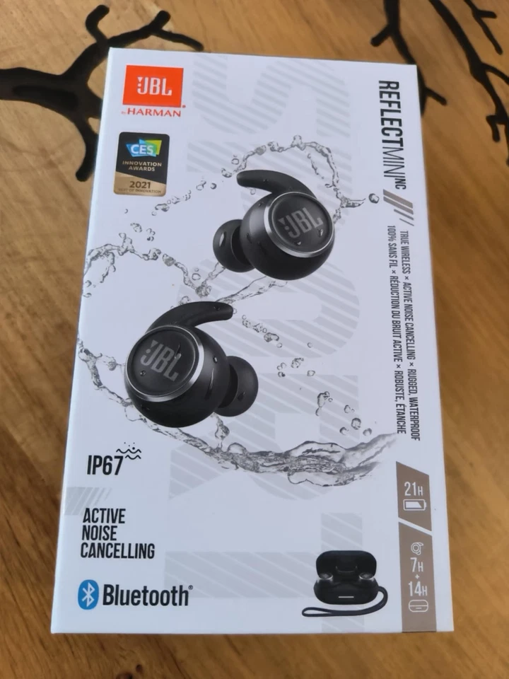 Ecouteurs JBL sans fil Reflect MiniNC ip67 bluetooth + boîte en très bon état - Photo 1/4