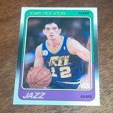 MINT/NM Fleer 1988-89 John Stockton ROOKIE Base Set #115 Utah Jazz NBA Card. rookie card picture
