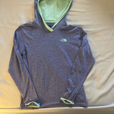 The North Face Women's pullover hoodie Shirt Lightweight FlashDry Blue Sz. Small
