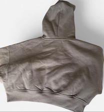 SAINT Gray Cotton Fleece Pullover Hoodie for woman Long Sleeve Crew Neck