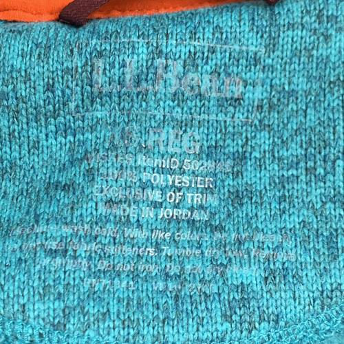 LL Bean Hoodie Misses XS Aqua Blue Gray Fleece Lined 1/2 Snap Kangaroo Pocket - Picture 6 of 11