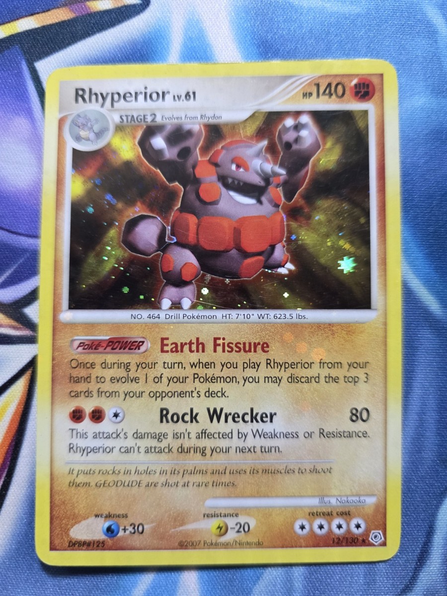 Pokemon TCG Rhyperior Card Diamond & Pearl Holo Rare 12/130